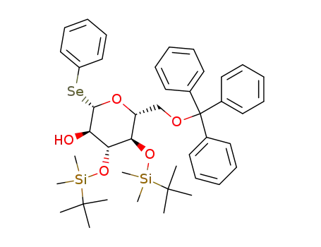 Molecular Structure of 288584-99-6 (phenyl 3,4-bis-O-tert-butyldimethylsilyl-6-O-trityl-1-seleno-β-D-glucose)