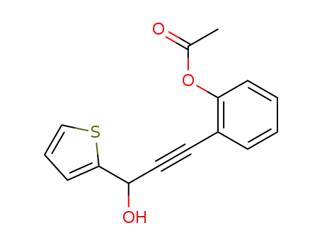 Molecular Structure of 261785-35-7 (3-(o-acetoxyphenyl)-1-(2'-thienyl)prop-2-yn-ol)