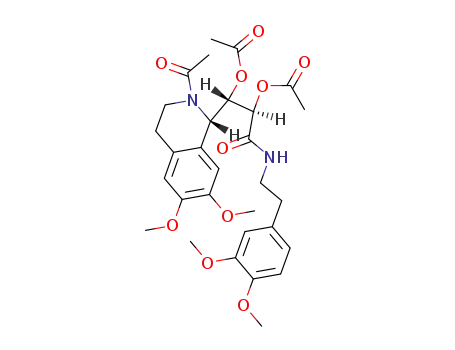 Molecular Structure of 268204-20-2 (Acetic acid (1S,2R)-2-acetoxy-1-((S)-2-acetyl-6,7-dimethoxy-1,2,3,4-tetrahydro-isoquinolin-1-yl)-2-[2-(3,4-dimethoxy-phenyl)-ethylcarbamoyl]-ethyl ester)