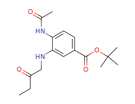 Molecular Structure of 233671-43-7 (4-acetylamino-3-(2'-oxobutyl)-aminobenzoic acid t-butyl ester)