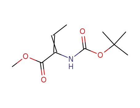 Molecular Structure of 55477-81-1 (2-Butenoic acid, 2-[[(1,1-dimethylethoxy)carbonyl]amino]-, methyl ester)