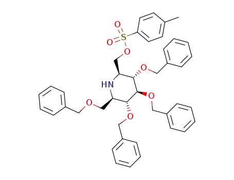 3,4,5,7-tetra-O-benzyl-2,6-dideoxy-2,6-imino-1-O-(p-toluenesulfonyl)-D-glycero-D-gulo-heptitol