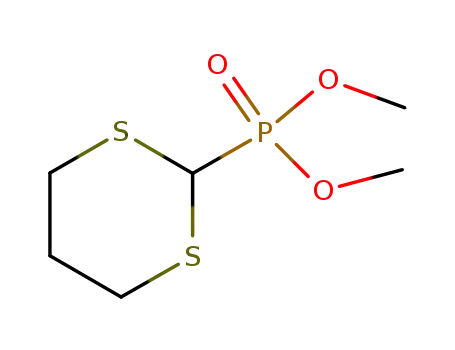 Molecular Structure of 61779-88-2 (Phosphonic acid, 1,3-dithian-2-yl-, dimethyl ester)