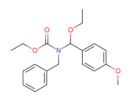 Molecular Structure of 117787-96-9 (Carbamic acid, [ethoxy(4-methoxyphenyl)methyl](phenylmethyl)-, ethyl
ester)