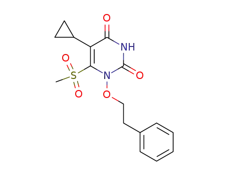 Molecular Structure of 191472-79-4 (5-Cyclopropyl-6-methanesulfonyl-1-phenethyloxy-1H-pyrimidine-2,4-dione)