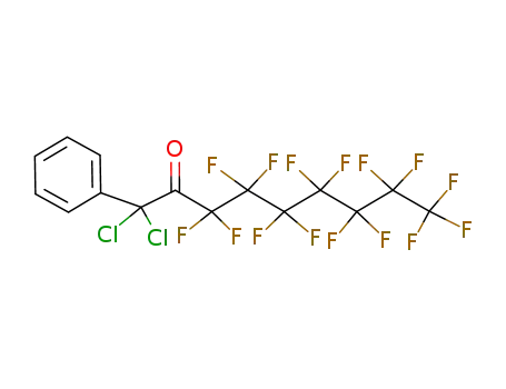 Molecular Structure of 179116-78-0 (1,1-Dichloro-3,3,4,4,5,5,6,6,7,7,8,8,9,9,9-pentadecafluoro-1-phenyl-nonan-2-one)
