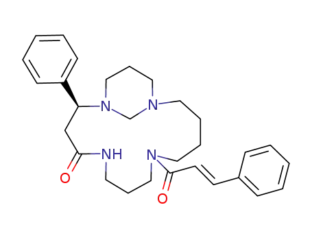 (+)-(S)-2-phenyl-9-[(E)-phenylprop-2-enoyl]-1,5,9,14-tetraazabicyclo[12.3.1]octadecan-4-one