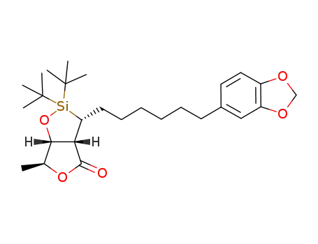 (3R,3aS,6S,6aR)-3-[6-(1,3-benzodioxol-5-yl)hexyl]-2,2-bis(1,1-dimethylethyl)tetrahydro-6-methylfuro[3,4-d]-1,2-oxasilol-4(2H)-one