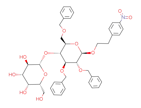 2-(p-nitrophenyl)ethyl (β-D-galactopyranosyl)-(1->4)-2,3,6-tri-O-benzyl-β-D-glucopyranoside