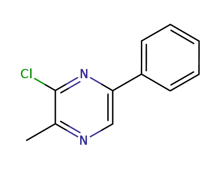 Molecular Structure of 72875-89-9 (3-chloro-2-Methyl-5-phenylpyrazine)