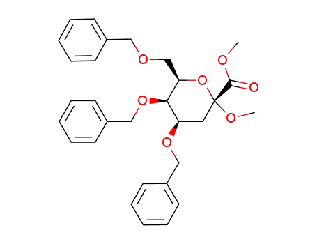 methyl (methyl 4,5,7-tri-O-benzyl-3-deoxy-α-D-lyxo-hept-2-ulopyranosid)onate