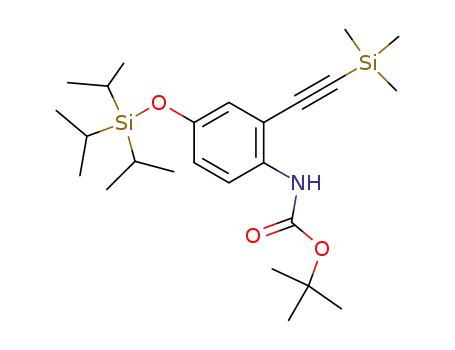 Carbamic acid,
[2-[(trimethylsilyl)ethynyl]-4-[[tris(1-methylethyl)silyl]oxy]phenyl]-,
1,1-dimethylethyl ester