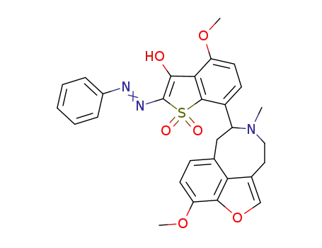 Benzo(b)thiophen-3-ol, 4-methoxy-7-(10-methoxy-5-methyl-4,5,6,7-tetrahydro-3H-furo(4,3,2-fg)(3)benzazocin-6-yl)-2-(phenylazo)-, 1,1-dioxide