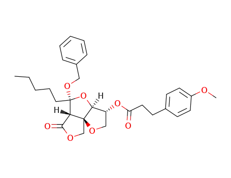 3-(4-Methoxy-phenyl)-propionic acid (3R,3aS,5R,5aS,8aR)-5-benzyloxy-6-oxo-5-pentyl-tetrahydro-difuro[3,2-b;3',4'-c]furan-3-yl ester