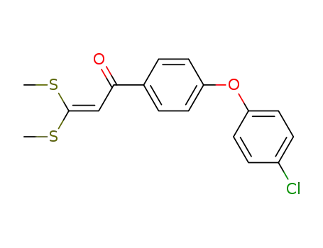 Molecular Structure of 105769-20-8 (2-Propen-1-one, 1-[4-(4-chlorophenoxy)phenyl]-3,3-bis(methylthio)-)