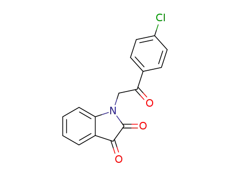 Molecular Structure of 75822-38-7 (1H-Indole-2,3-dione, 1-[2-(4-chlorophenyl)-2-oxoethyl]-)