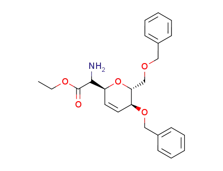 ethyl 2(R,S)-amino-2-(4,6-di-O-benzyl-2,3-dideoxy-α-D-erythro-hex-2-enopyranosyl)acetate
