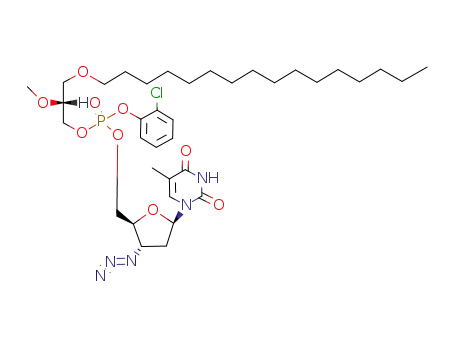 2-chlorophenyl 5'-(3'-azido-3'-deoxythymidinyl)-1-hexadecyl-2-methoxy-sn-glyceryl phosphate