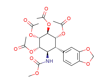 Acetic acid (1R,2S,3S,4S,5R,6R)-2,3,4-triacetoxy-6-benzo[1,3]dioxol-5-yl-5-methoxycarbonylamino-cyclohexyl ester