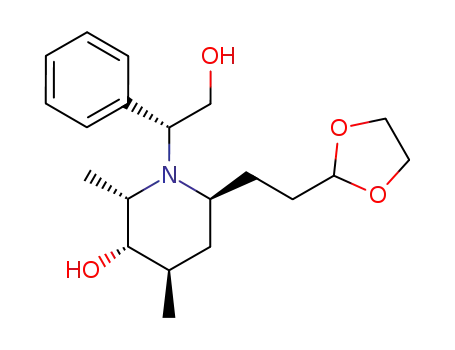 (1R,2S,3S,4R,6S)-(-)-6-[2-[1,3]-dioxolan-2-ylethyl]-1-(2-hydroxy-1-phenylethyl)-2,4-dimethylpiperidin-3-ol
