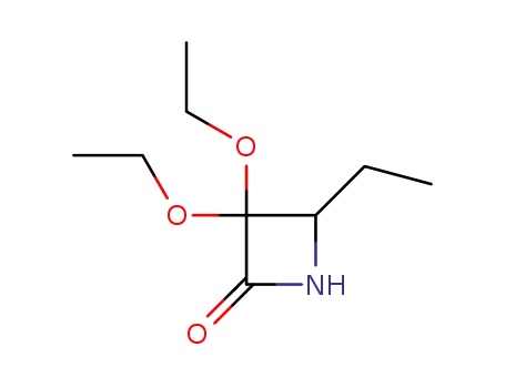 Molecular Structure of 222406-13-5 (3,3-diethoxy-4-ethyl-azetidin-2-one)