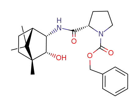 Molecular Structure of 127393-14-0 (N-<(1R,2R,3S,4S)-2-hydroxy-1,7,7-trimethylbicyclo<2.2.1>heptan-3-yl>-2<(S)-1-benzyloxycarbonyl>prolinamide)