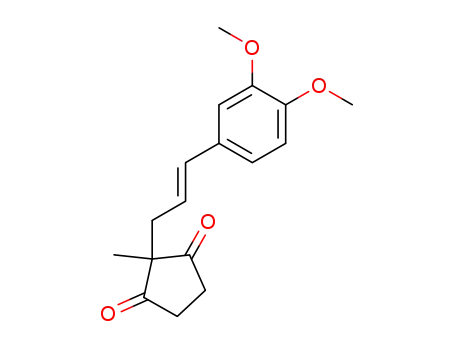 Molecular Structure of 160514-96-5 (2-(3',4'-dimethoxycinnamyl)-2-methylcyclopentane-1,3-dione)