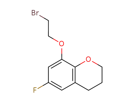 Molecular Structure of 188826-33-7 (2H-1-Benzopyran, 8-(2-bromoethoxy)-6-fluoro-3,4-dihydro-)