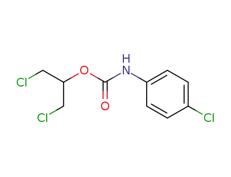 Molecular Structure of 25217-21-4 (Carbamic acid, (4-chlorophenyl)-, 2-chloro-1-(chloromethyl)ethyl ester)