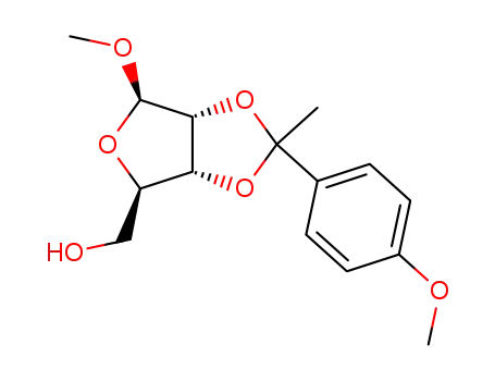 Molecular Structure of 461420-93-9 (methyl 2,3-O-<(methoxyphenyl)ethylidene>-β-D-ribofuranoside)