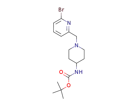 Molecular Structure of 303763-37-3 (4-(TERT-BUTOXYCARBONYLAMINO)-1-[(6-BROMOPYRIDIN-2-YL)METHYL]PIPERIDINE)