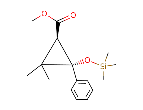 Molecular Structure of 80737-55-9 (Cyclopropanecarboxylic acid,
2,2-dimethyl-3-phenyl-3-[(trimethylsilyl)oxy]-, methyl ester, trans-)