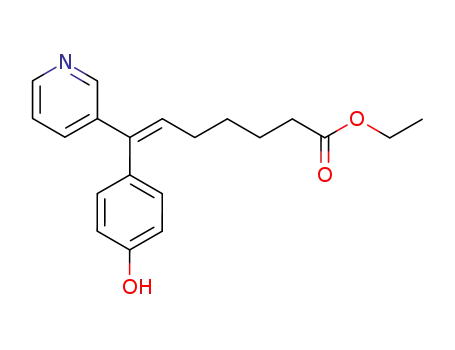 Molecular Structure of 163163-94-8 (ethyl (E)-7-(4-hydroxyphenyl)-7-(3-pyridyl)hept-6-enoate)