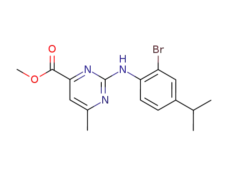 2-(N-(2-bromo-4-(2-propyl)phenyl)amino)-4-carbomethoxy-6-methylpyrimidinamine