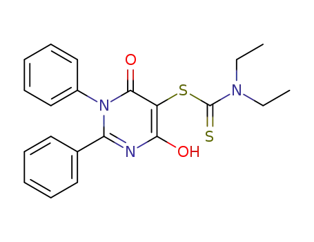 4-hydroxy-6-oxo-1,2-diphenyl-1,6-dihydropyrimidin-5-yl diethyldithiocarbamate