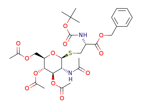 (R)-2-tert-Butoxycarbonylamino-3-((2S,3R,4R,5S,6R)-4,5-diacetoxy-6-acetoxymethyl-3-acetylamino-tetrahydro-pyran-2-ylsulfanyl)-propionic acid benzyl ester