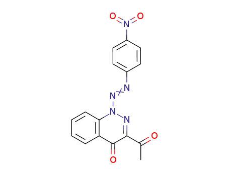 Molecular Structure of 143033-98-1 (4(1H)-Cinnolinone, 3-acetyl-1-[(4-nitrophenyl)azo]-)