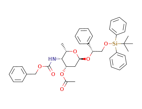 Acetic acid (2S,3R,4S,6S)-3-benzyloxycarbonylamino-6-[(R)-2-(tert-butyl-diphenyl-silanyloxy)-1-phenyl-ethoxy]-2-methyl-tetrahydro-pyran-4-yl ester