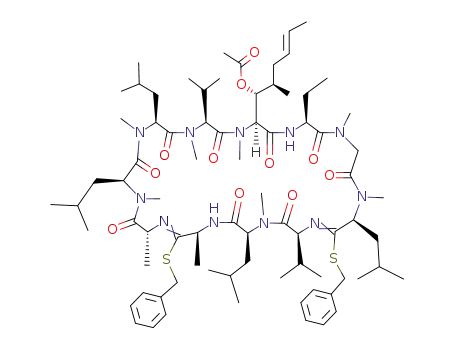 Molecular Structure of 159391-85-2 (Acetylcyclosporin 4,7-bis(benzyl thioamidate))