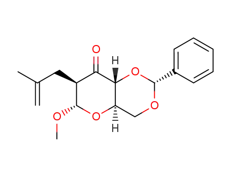 methyl 4,6-O-benzylidene-2-deoxy-2-C-(2-methyl-2-propenyl)-α-D-arabino-hexopyranosid-3-ulose