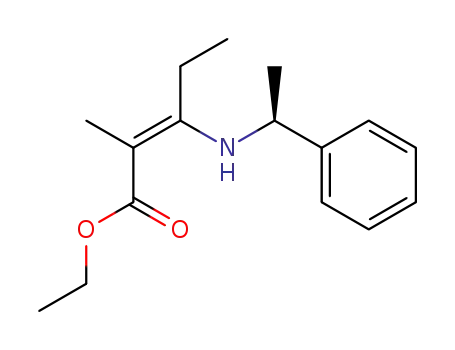 Molecular Structure of 203726-07-2 ((2Z)-(+)-ethyl 2-methyl-3-[(S)-α-methylbenzylamino]-2-pentenoate)