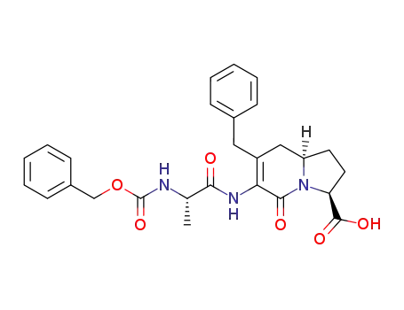 (6R,9S)-1-aza-4-benzyl-3-<<N-(carbobenzyloxy)-L-alanyl>amino>-9-carboxy-2-oxobicyclo<4.3.0>non-3-ene