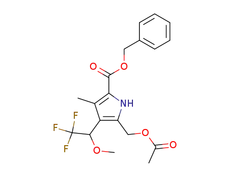 5-Acetoxymethyl-3-methyl-4-(2,2,2-trifluoro-1-methoxy-ethyl)-1H-pyrrole-2-carboxylic acid benzyl ester