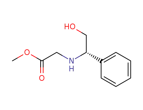 Molecular Structure of 204258-62-8 (((S)-2-Hydroxy-1-phenyl-ethylamino)-acetic acid methyl ester)