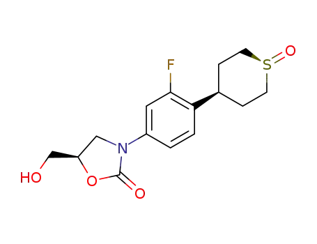 [4(R)-cis]-3-[3-fluoro-4-(tetrahydro-1-oxido-2H-thiopyran-4-yl)phenyl]-5-(hydroxymethyl)-2-oxazolidinone