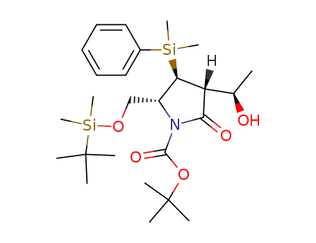 (-)-tert-butyl (2R,3S,4R)-2-[(tert-butyldimethylsiloxy)methyl]-3-(dimethylphenylsilyl)-4-((1R)-hydroxyethyl)-5-oxopyrrolidine-1-carboxylate