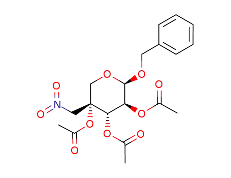 Molecular Structure of 383173-65-7 (BENZYL 2,3,4-TRI-O-ACETYL-4-NITROMETHYL-BETA-D-ARABINOPYRANOSE)