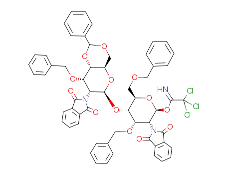 .beta.-D-Allopyranose, 2-deoxy-4-O-2-deoxy-2-(1,3-dihydro-1,3-dioxo-2H-isoindol-2-yl)-3-O-(phenylmethyl)-4,6-O-(phenylmethylene)-.beta.-D-allopyranosyl-2-(1,3-dihydro-1,3-dioxo-2H-isoindol-2-yl)-3,6-bis-O-(phenylmethyl)-, 1-(2,2,2-trichloroethanimidate)