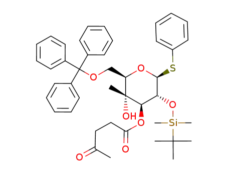 4-Oxo-pentanoic acid (2R,3R,4R,5R,6S)-5-(tert-butyl-dimethyl-silanyloxy)-3-hydroxy-3-methyl-6-phenylsulfanyl-2-trityloxymethyl-tetrahydro-pyran-4-yl ester
