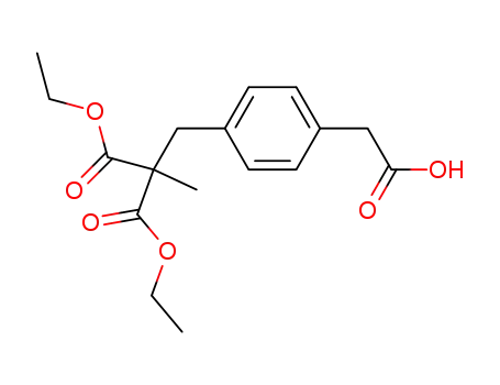 Molecular Structure of 223123-57-7 (4-(2,2-Dicarboethoxy-propyl)phenylacetic Acid)